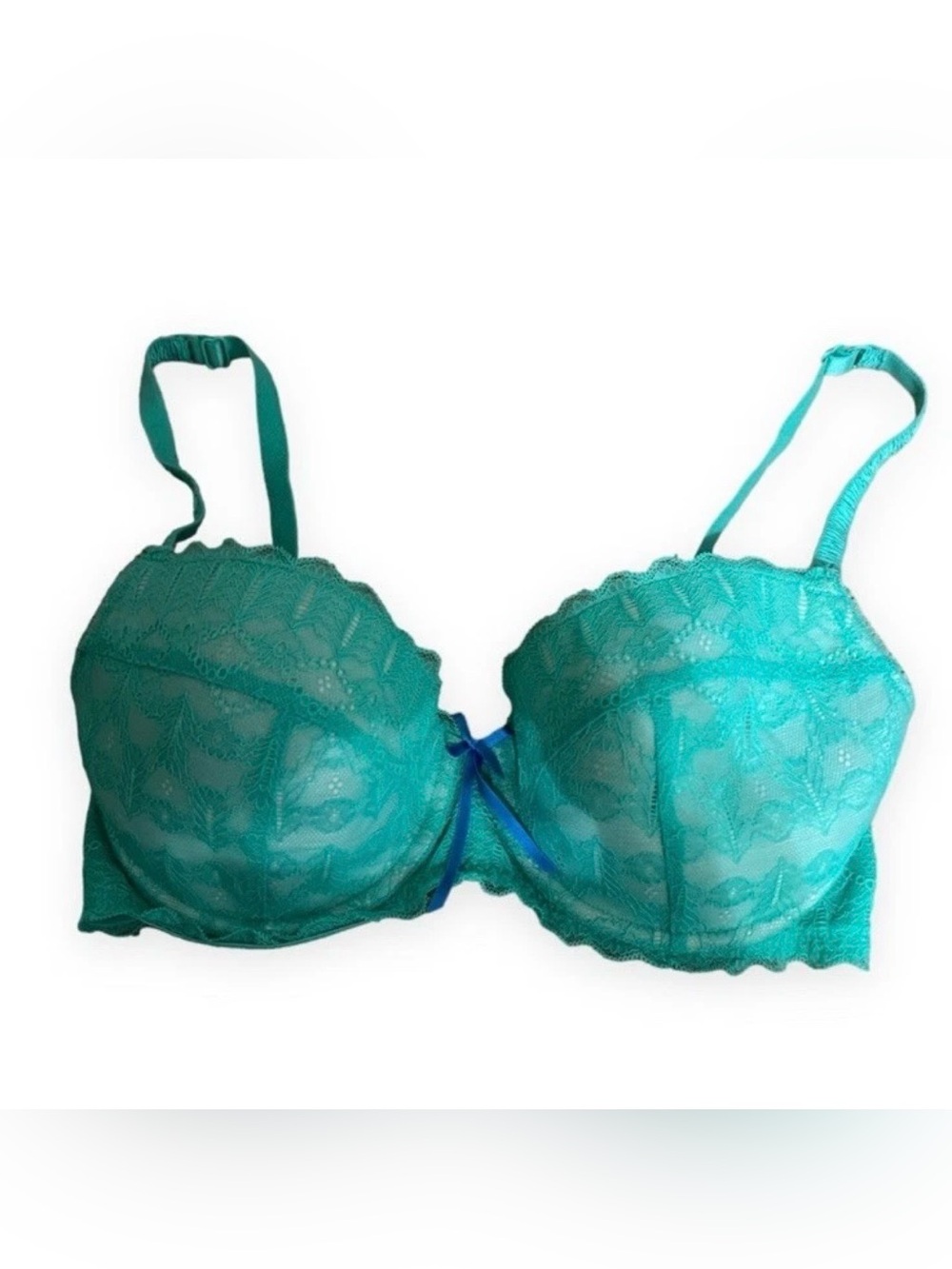 Elle Macpherson Sexy Full Cup Teal Lace Molded Bra, Excellent Condition, 36D